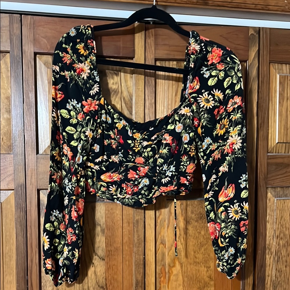 Floral Black Women's Top